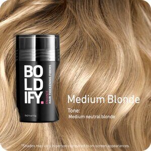 BOLDIFY Hair Thickening Fibers (Medium Blonde) 0.42 fl oz. NEW, UNUSED & SEALED!
